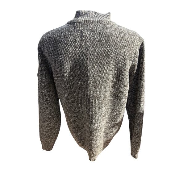 Buffalo David Bitton Men’s Knit Sweater Jacket L Brown Full Zip Faux Suede - Picture 4 of 5